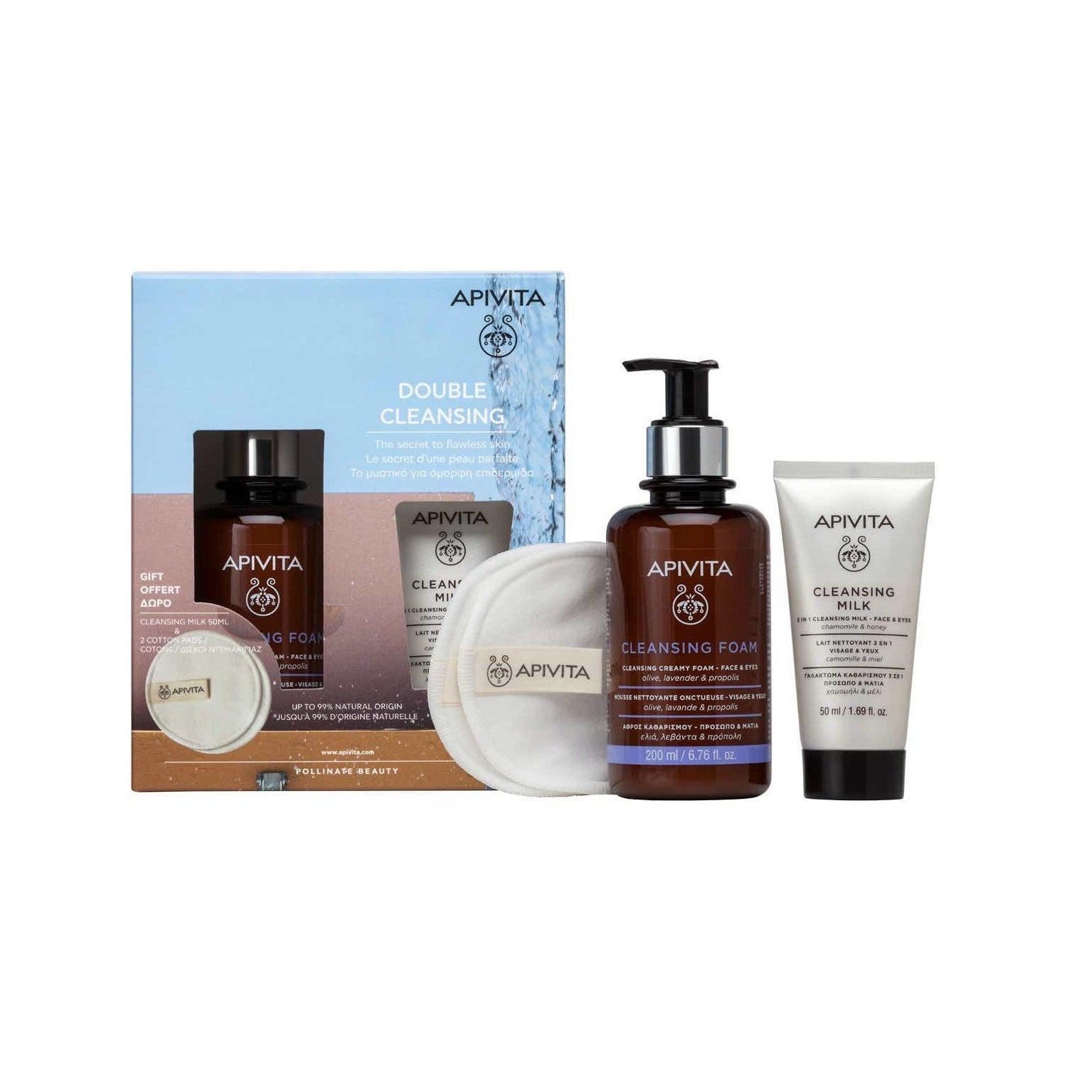 APIVITA SET PJENA ZA CISCENJE 200ML MLIJEKO 3 U 1 50ML Pharmanova