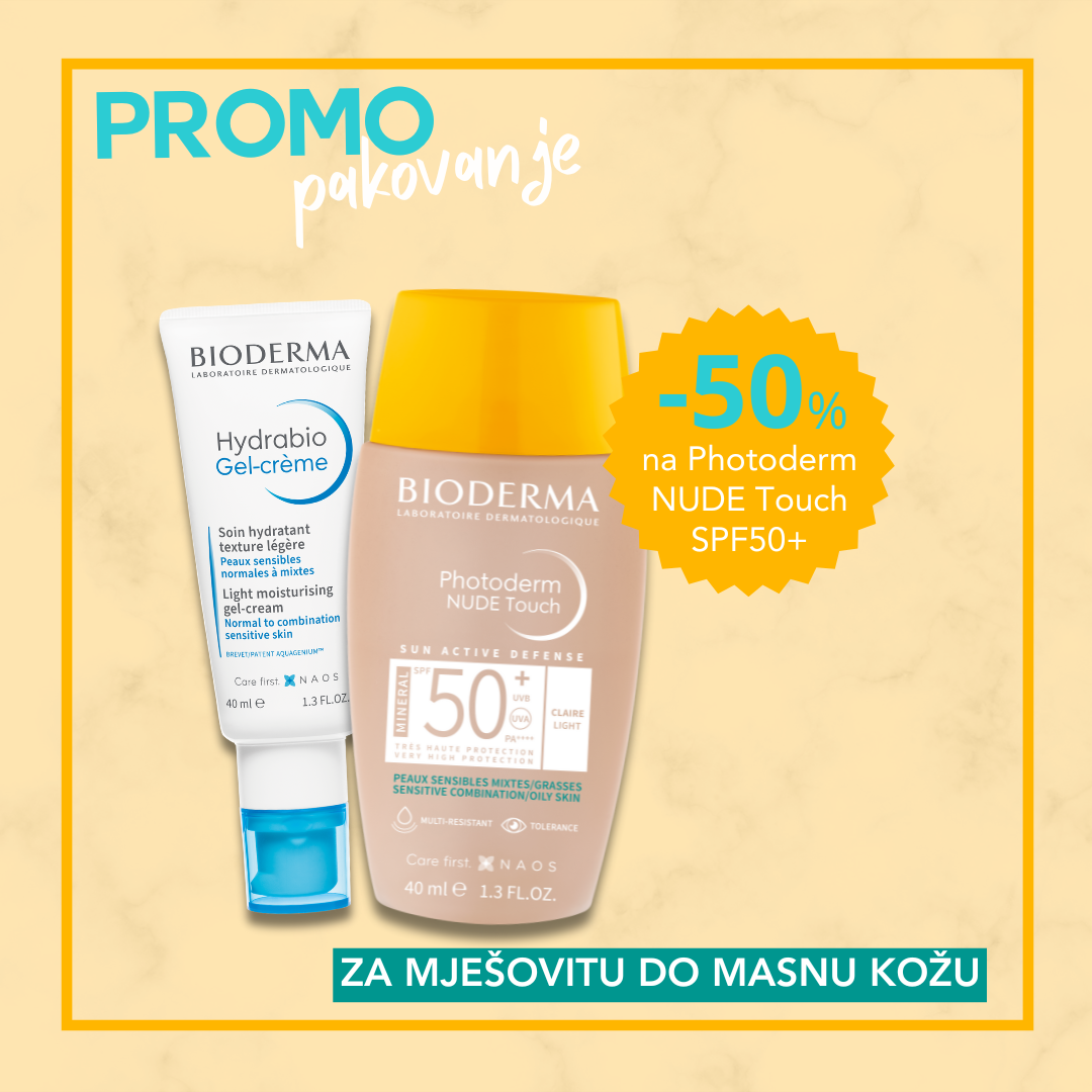 BIODERMA HYDRABIO GEL KREMA + PHOTODERM TONIRANA SPF 50