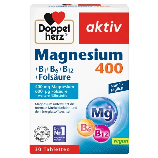 DOPPEL HERZ MAGNEZIJ 400 B1 B6 B12 FOLNA KISELINA TABLETE A30 Pharmanova