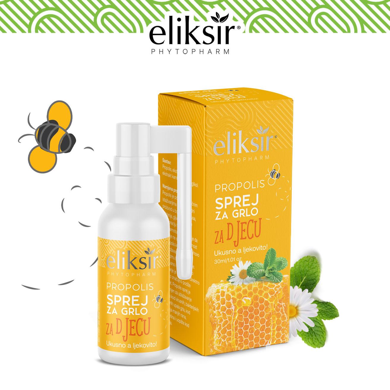 ELIKSIR PROPOLIS SPREJ ZA GRLO DJECA 30ML