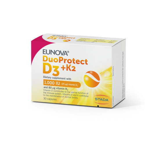 EUNOVA DUOPROTECT D3+K2 1000IU KAPSULE A30