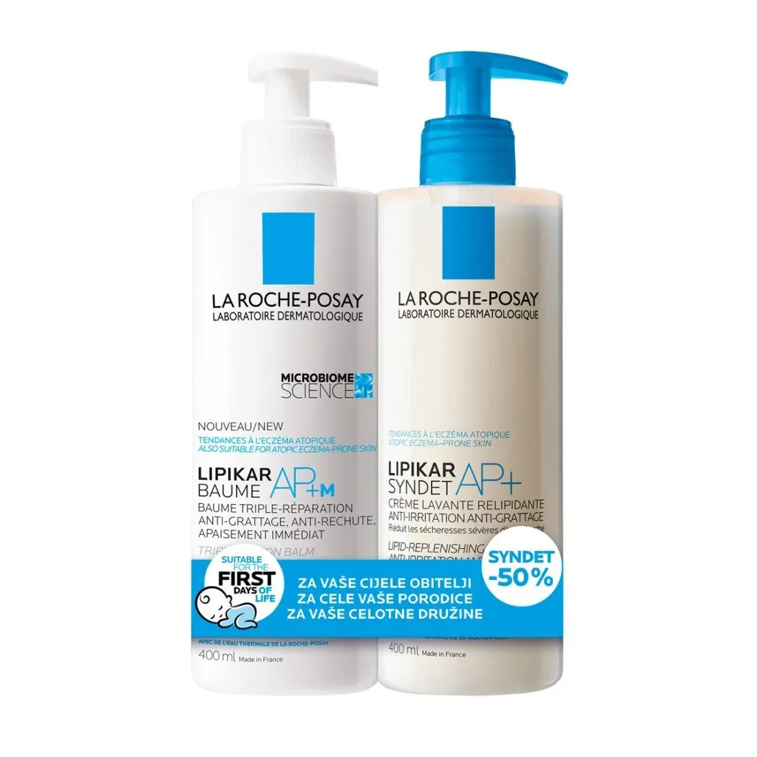 LA ROCHE-POSAY LIPIKAR BAUME 400ML + SYNDET 400ML (-50%)