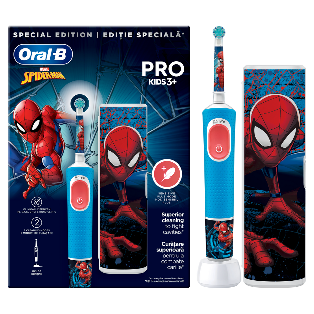 ORAL-B PRO KIDS ELEKTRIČNA ČETKICA ZA ZUBE, SPIDERMAN 3+ GODINE, 1 KOMAD