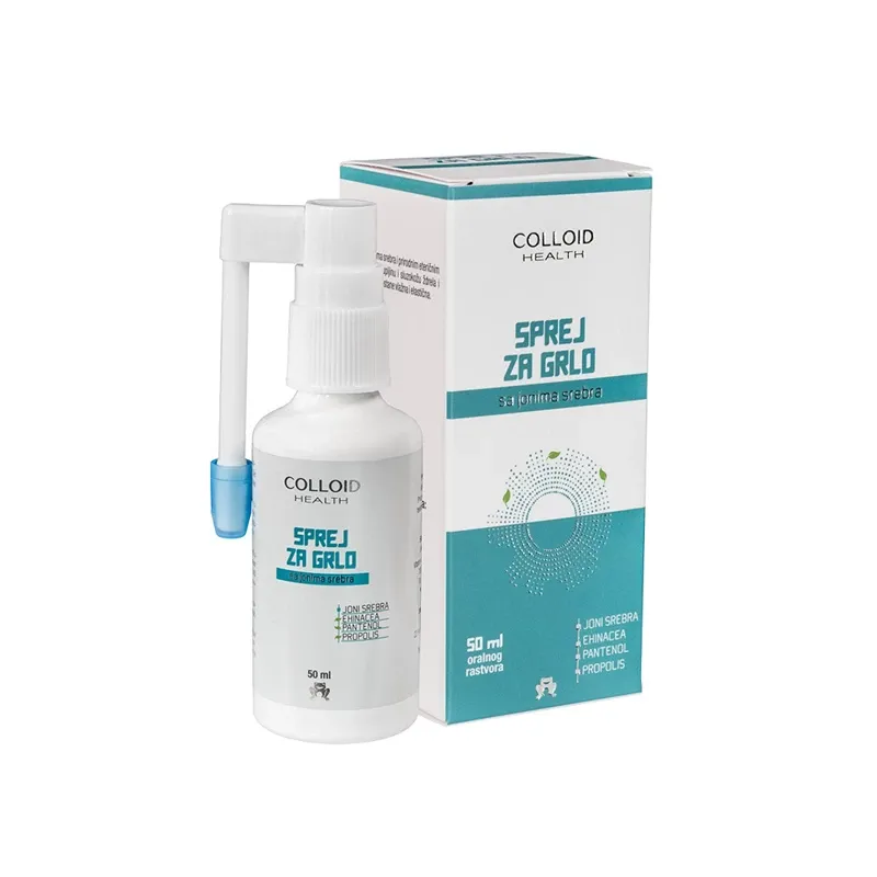 SPREJ ZA GRLO SA JONIMA SREBRA 50ML KOLOID Pharmanova